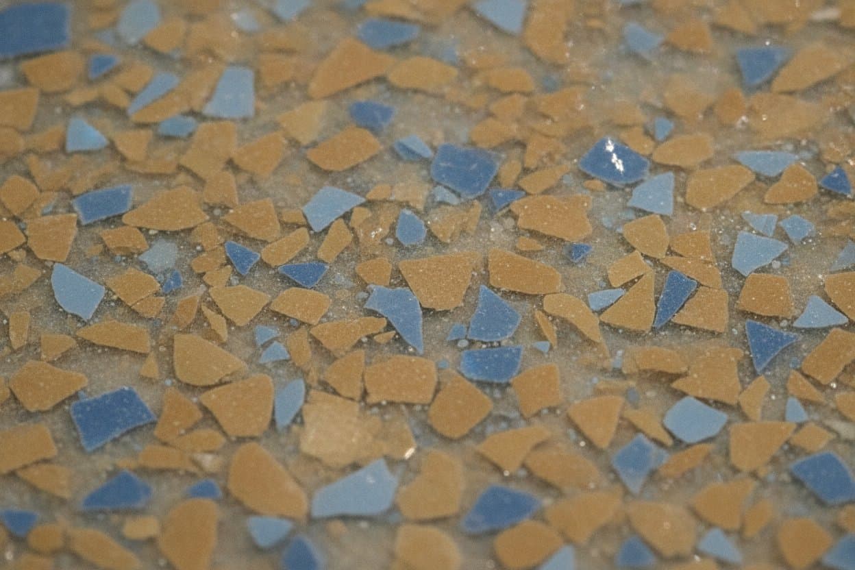 Vinyl flake detail in epoxy