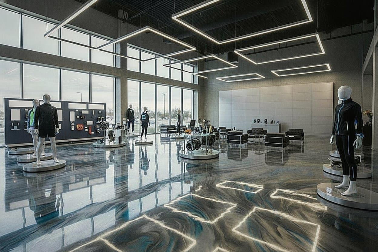 Metallic epoxy floor full view