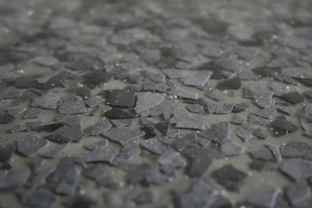 Glossy polyaspartic surface showing clarity