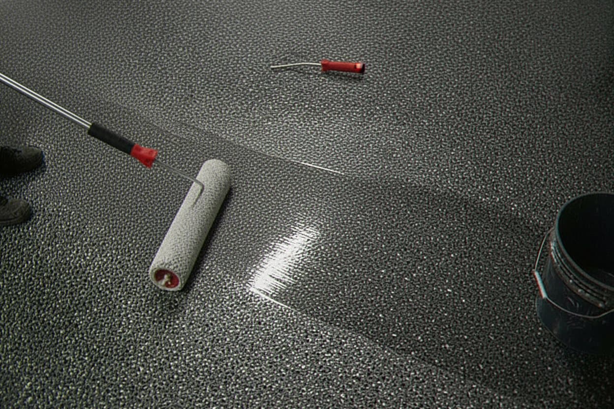 Applying clear polyaspartic topcoat